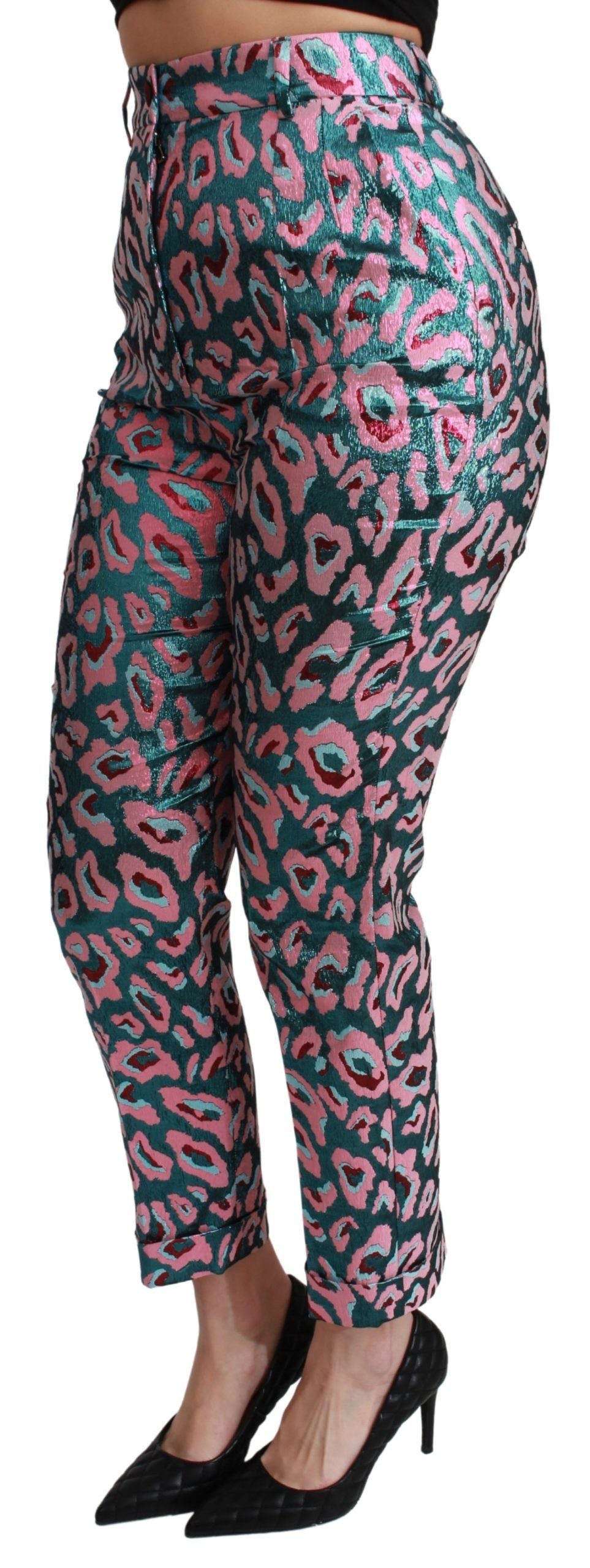 Dolce & Gabbana Multicolor Patterned Cropped High Waist Pants