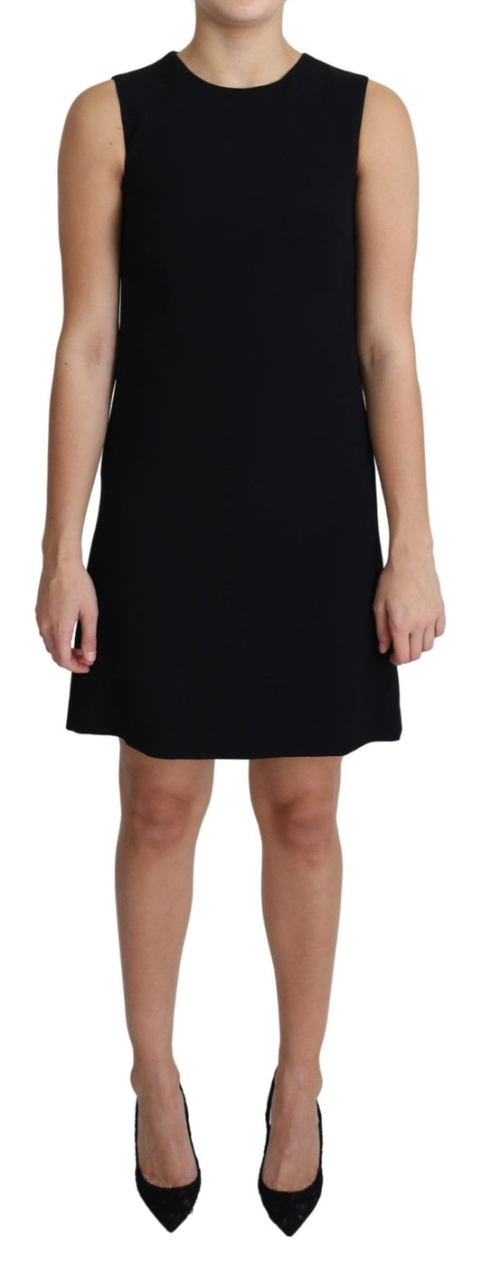 Dolce & Gabbana Black Viscose Stretch A-line Shift Mini Dress