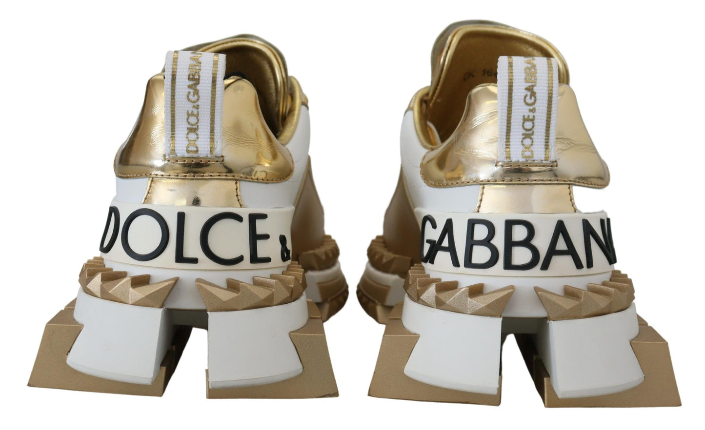 Dolce & Gabbana White and gold Super Queen Leather Shoes