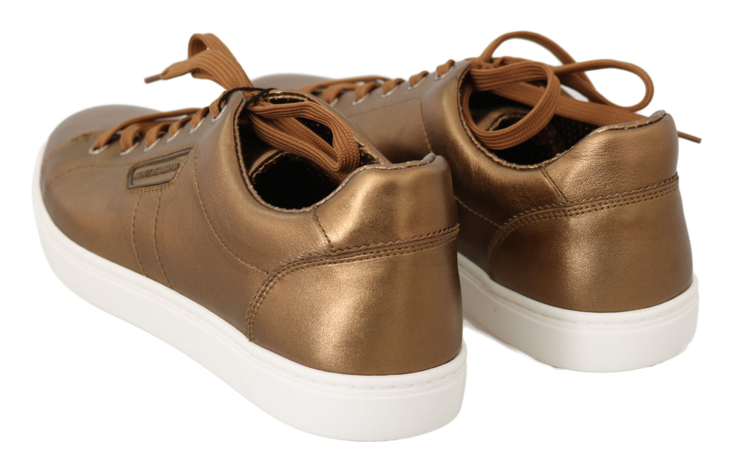 Dolce & Gabbana Gold Leather Mens Casual Sneakers