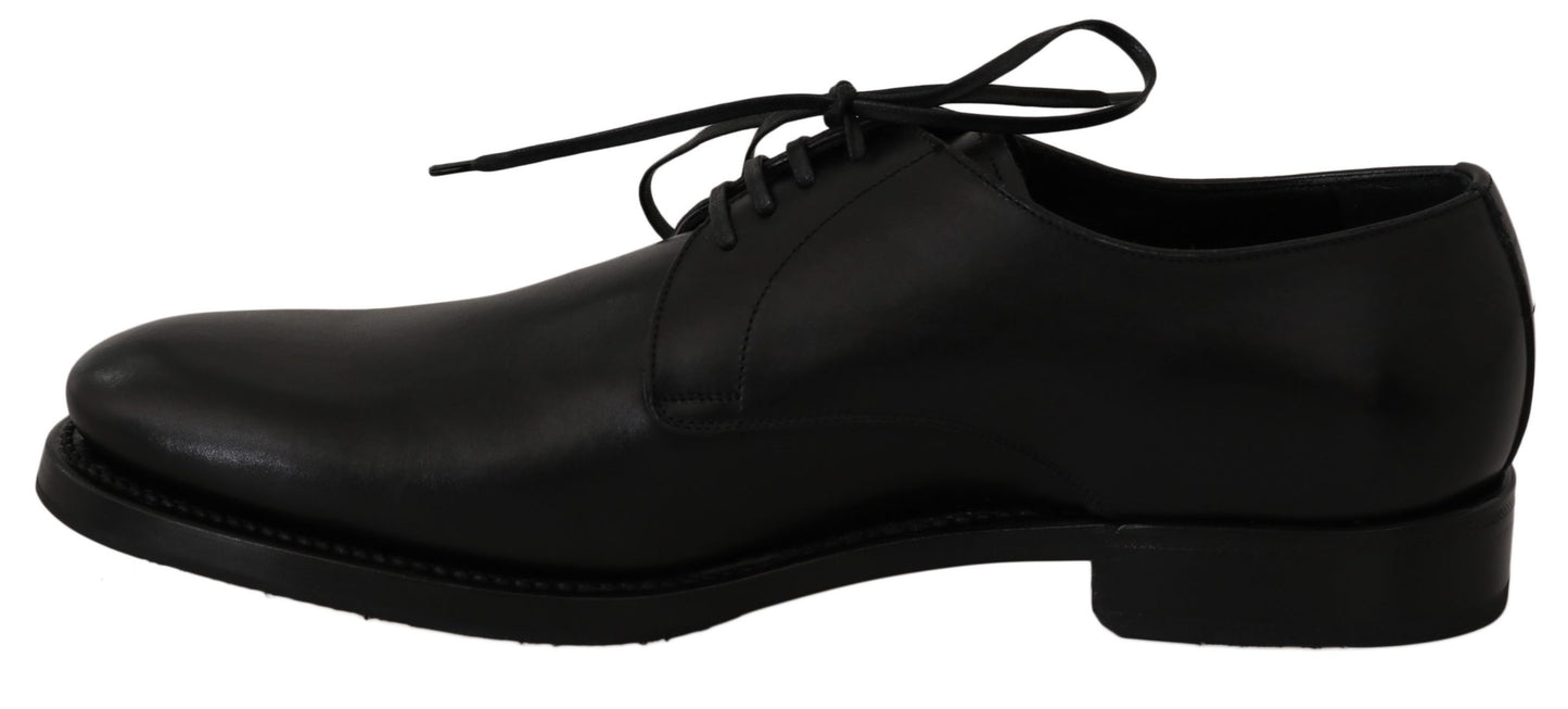 Dolce & Gabbana Black Leather Derby Formal Dress Shoes