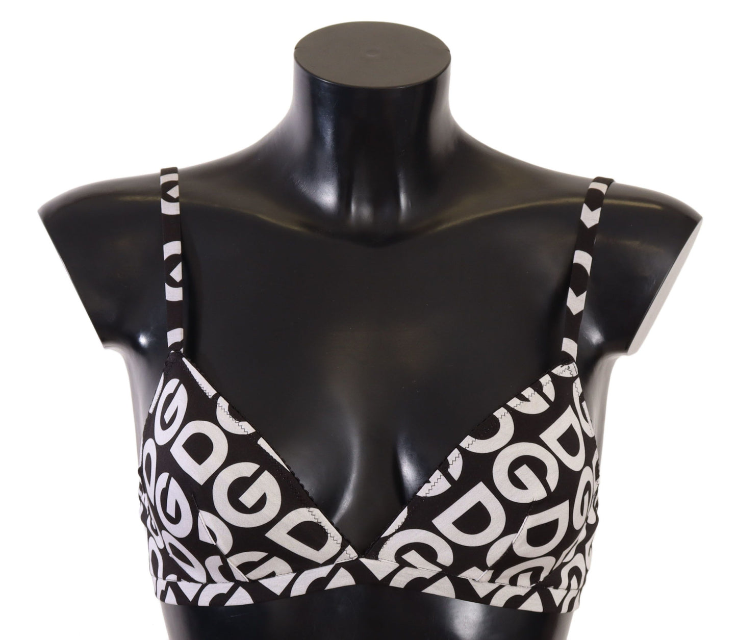 Dolce & Gabbana Black White DG Print Non Wire Cotton Bra Underwear