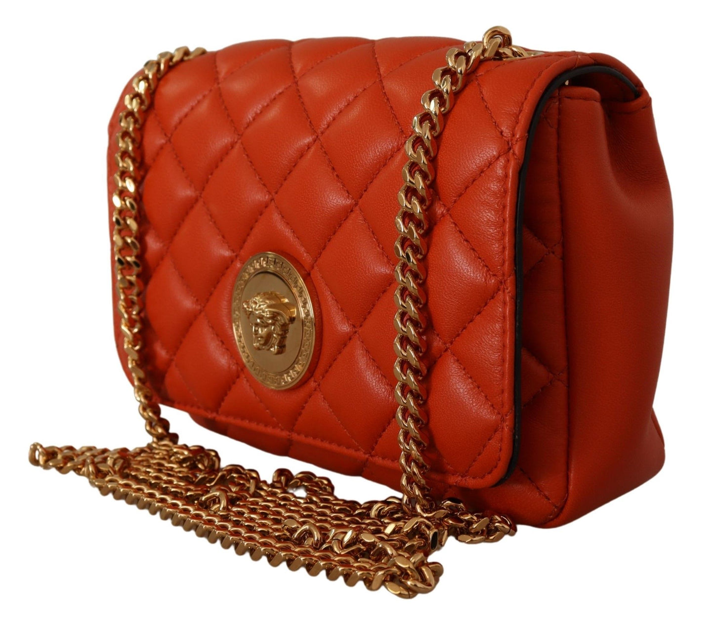 Versace Red Nappa Leather Medusa Small Crossbody Bag