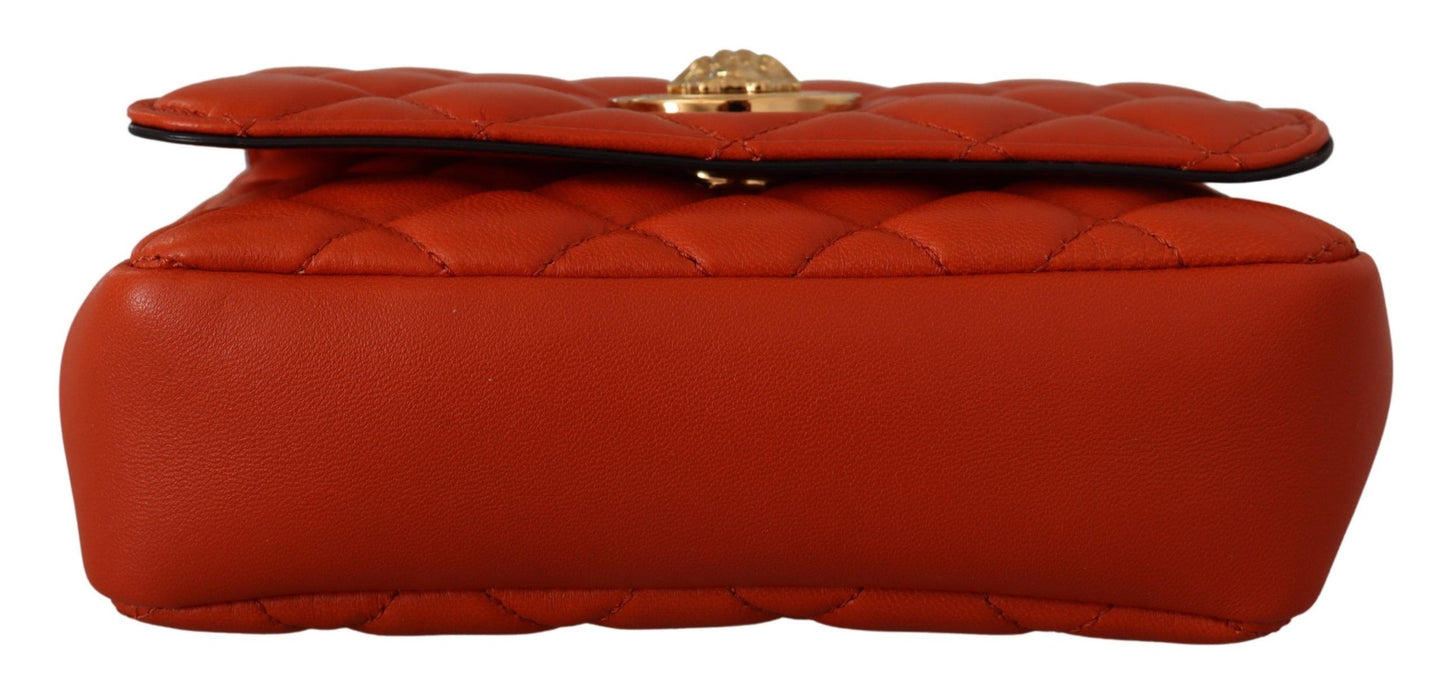 Versace Red Nappa Leather Medusa Small Crossbody Bag