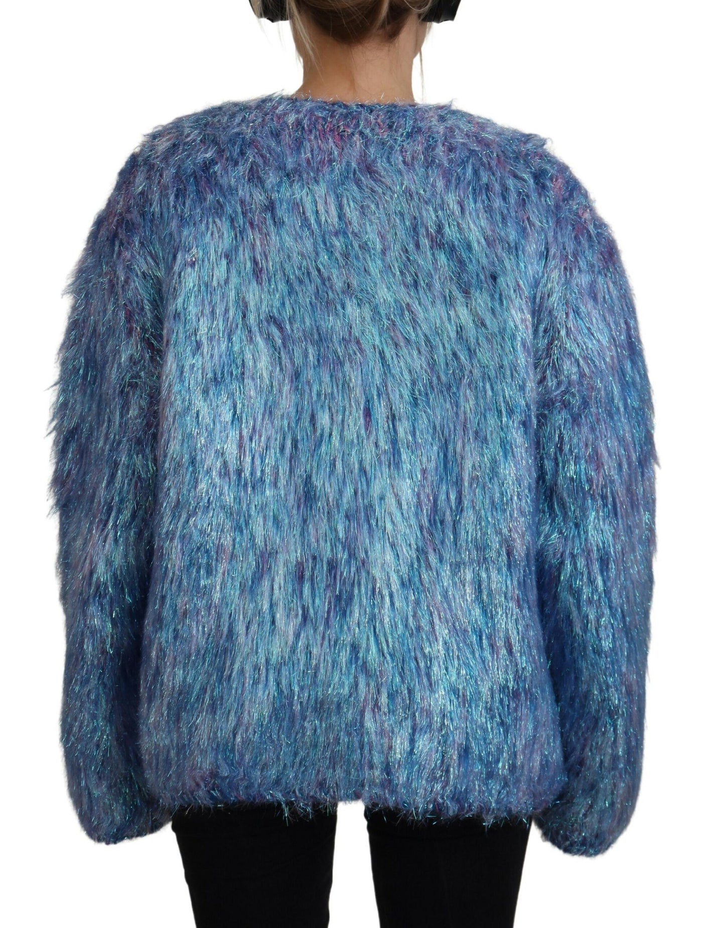 Dolce & Gabbana Multicolor Polyester Fringes Coat Jacket