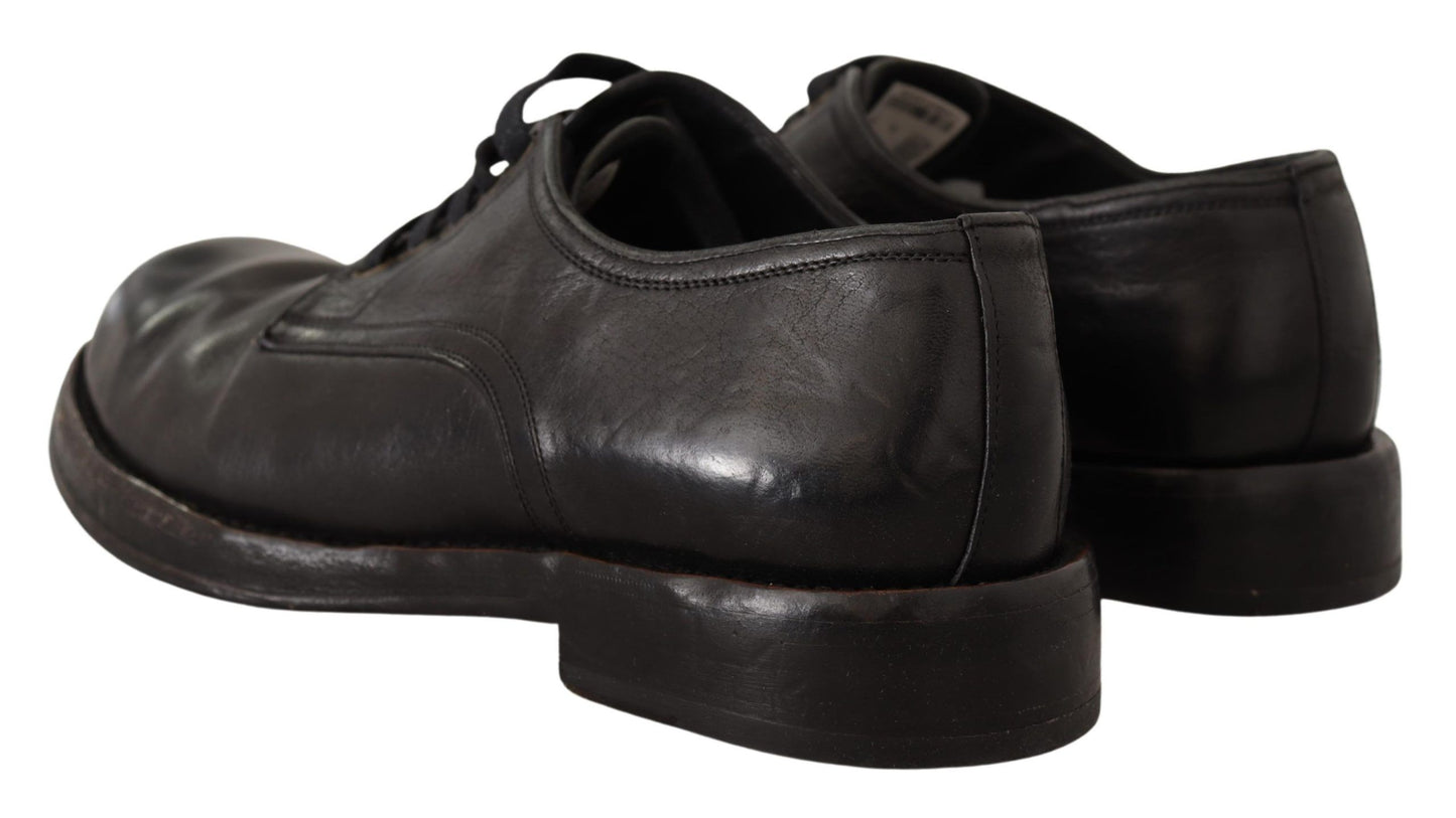 Dolce & Gabbana Black Leather Formal Lace Up Shoes