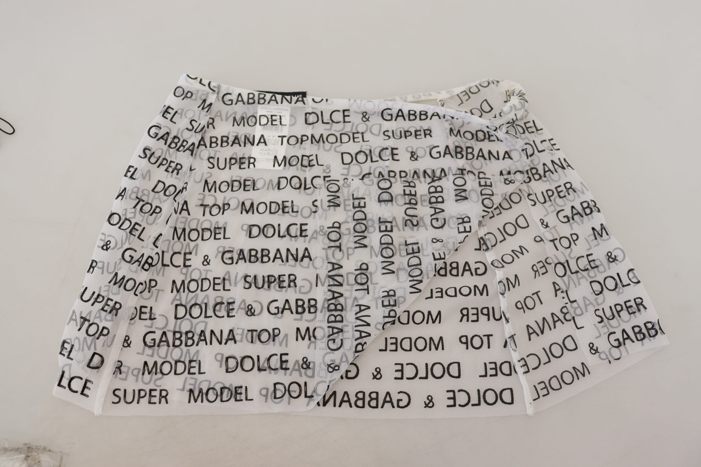 Dolce & Gabbana White Logo See Through A-line Mini Skirt