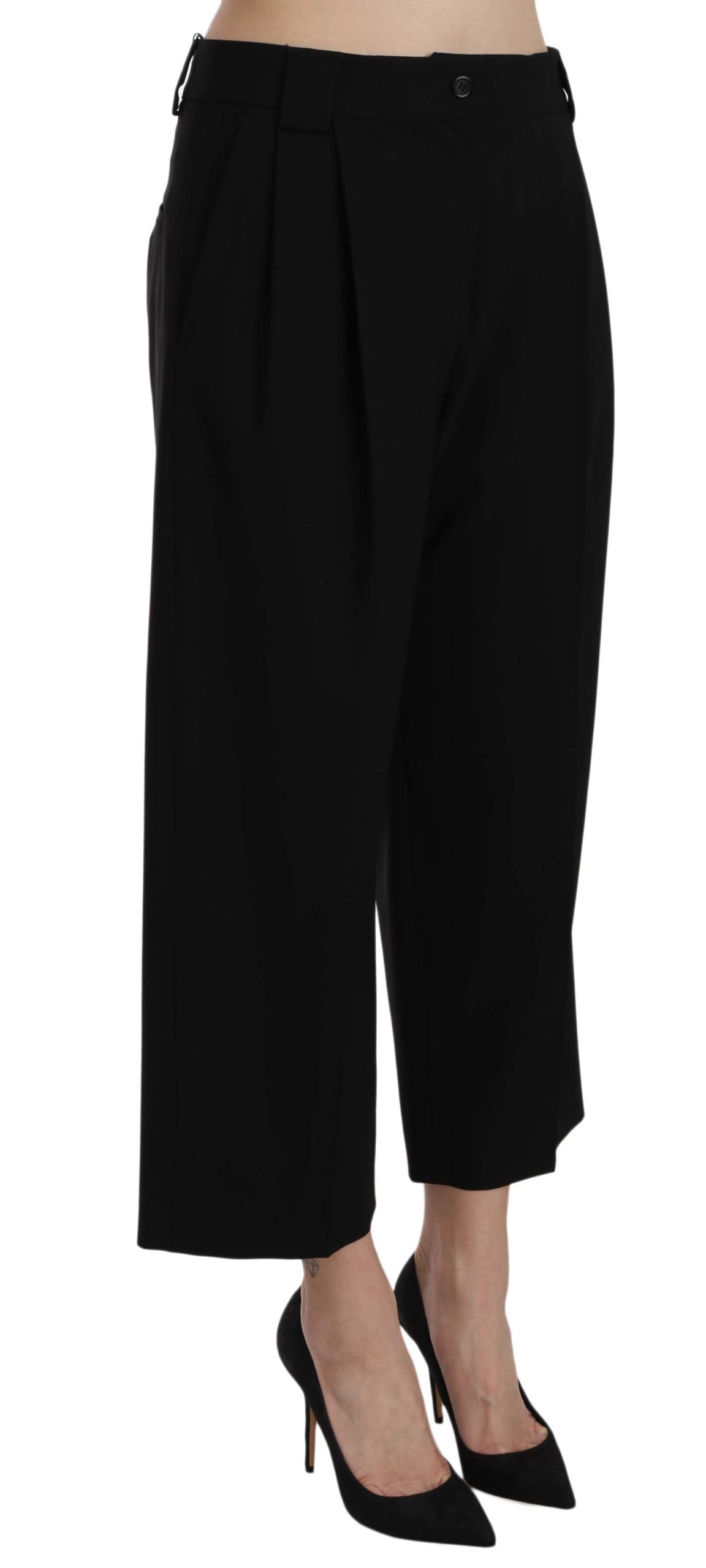 Dolce & Gabbana Black Print Trousers Pants