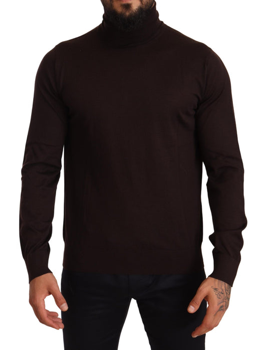 Dolce & Gabbana Brown Cashmere Turtleneck Pullover Sweater