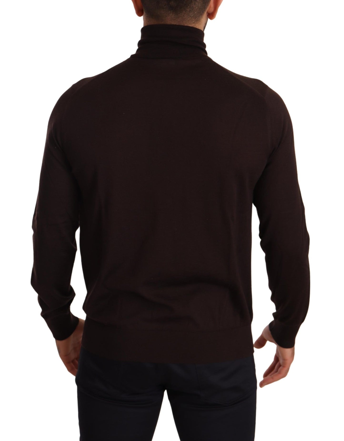 Dolce & Gabbana Brown Cashmere Turtleneck Pullover Sweater