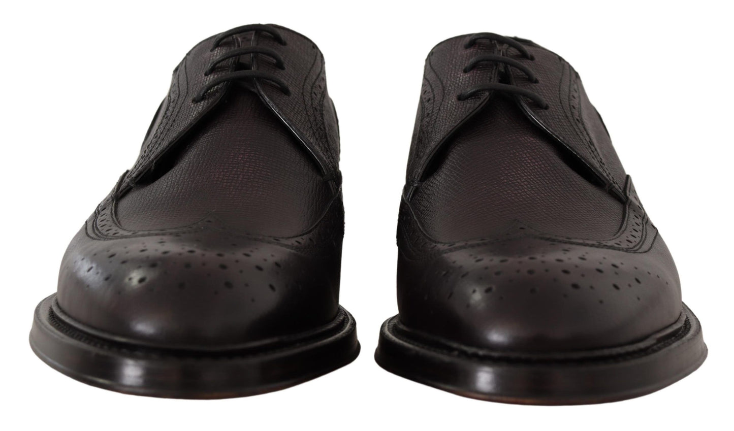 Dolce & Gabbana Purple Wingtip Leather Derby Shoes