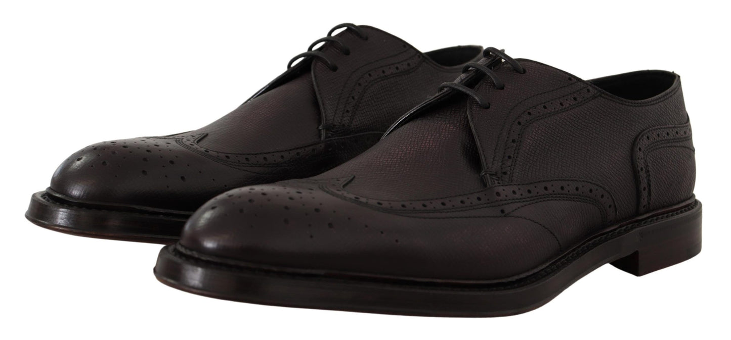 Dolce & Gabbana Purple Wingtip Leather Derby Shoes