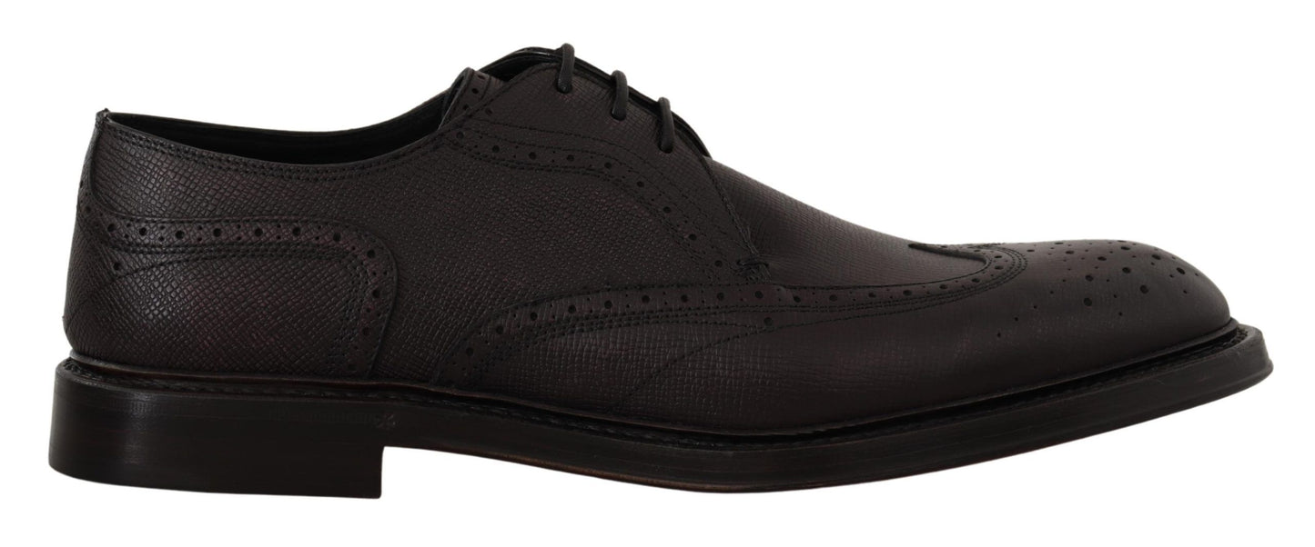 Dolce & Gabbana Purple Wingtip Leather Derby Shoes