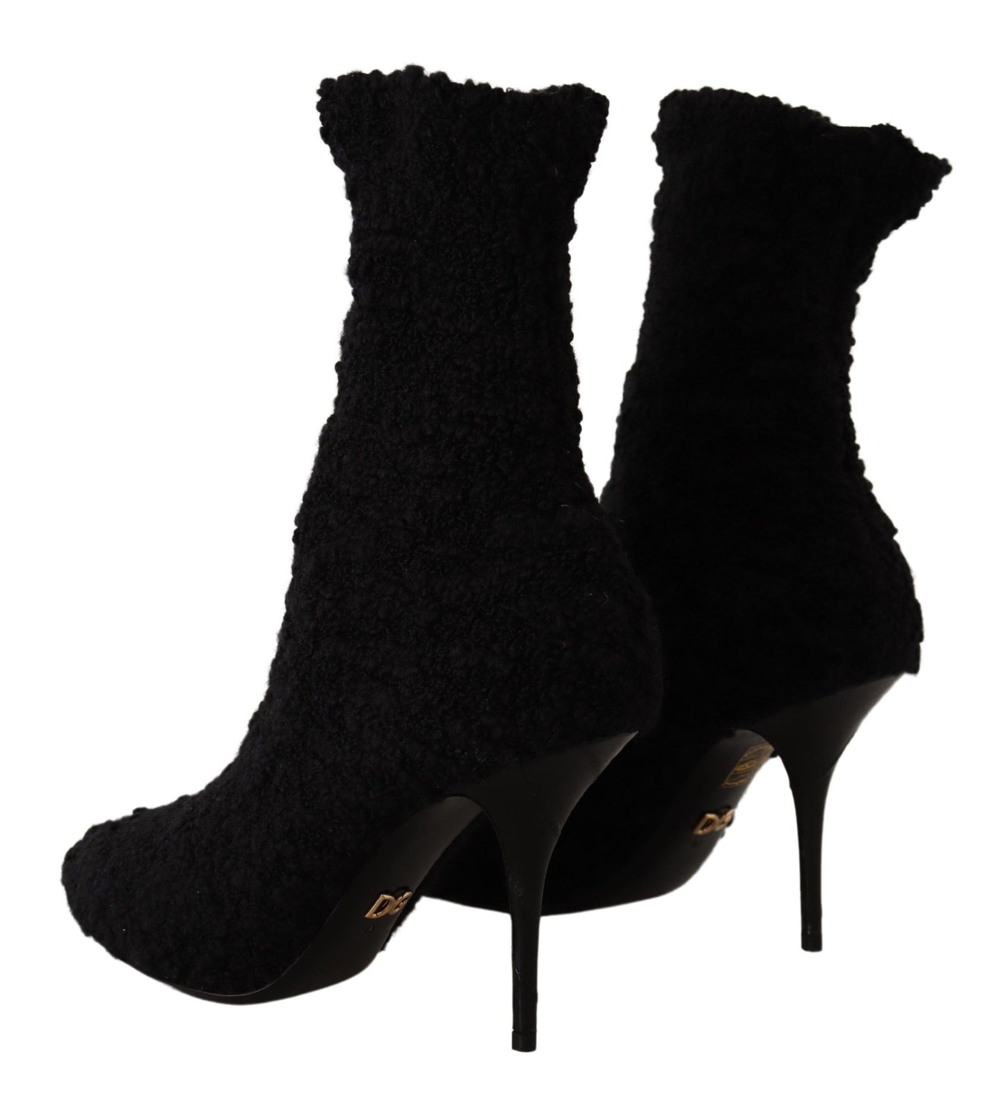 Dolce & Gabbana Black Stiletto Heels Mid Calf Women Boots