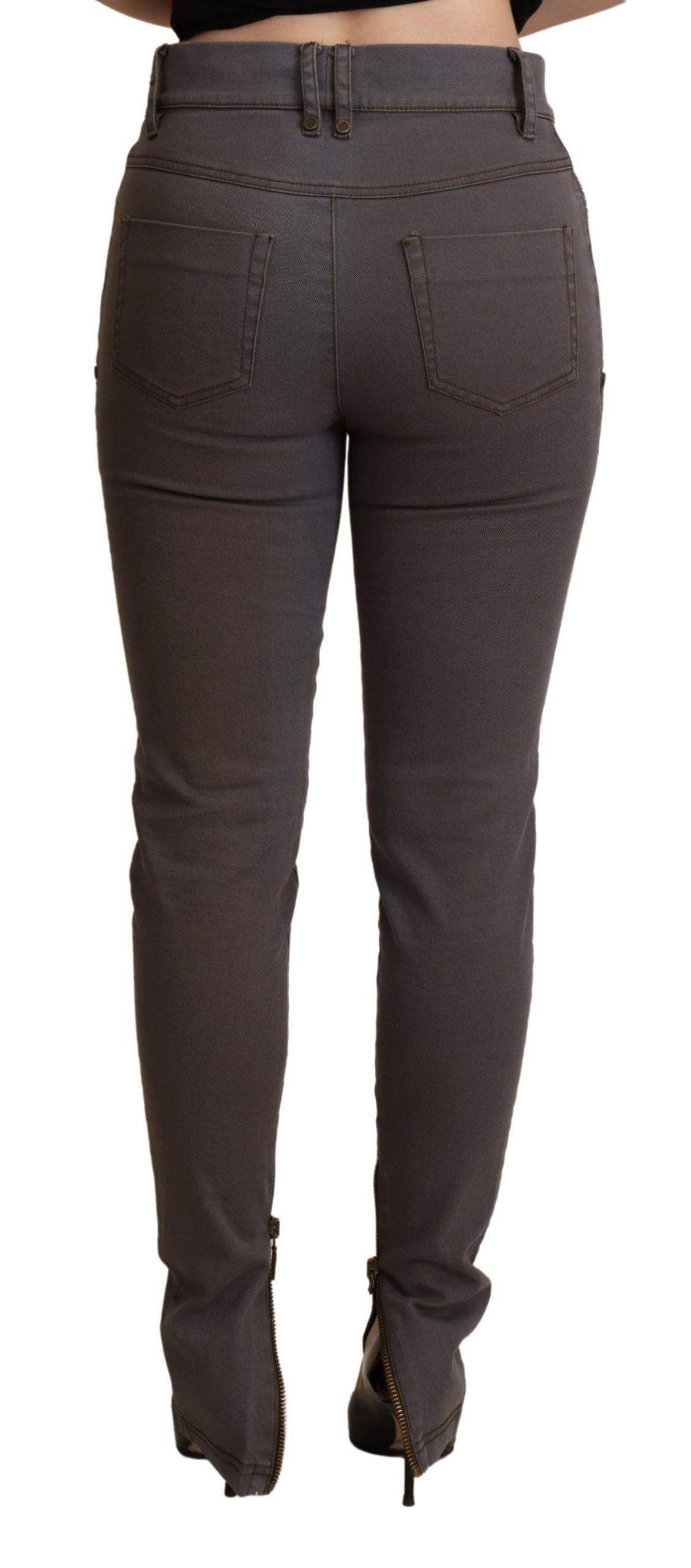 PLEIN SUD Brown Cotton Stretch Skinny Denim Jeans