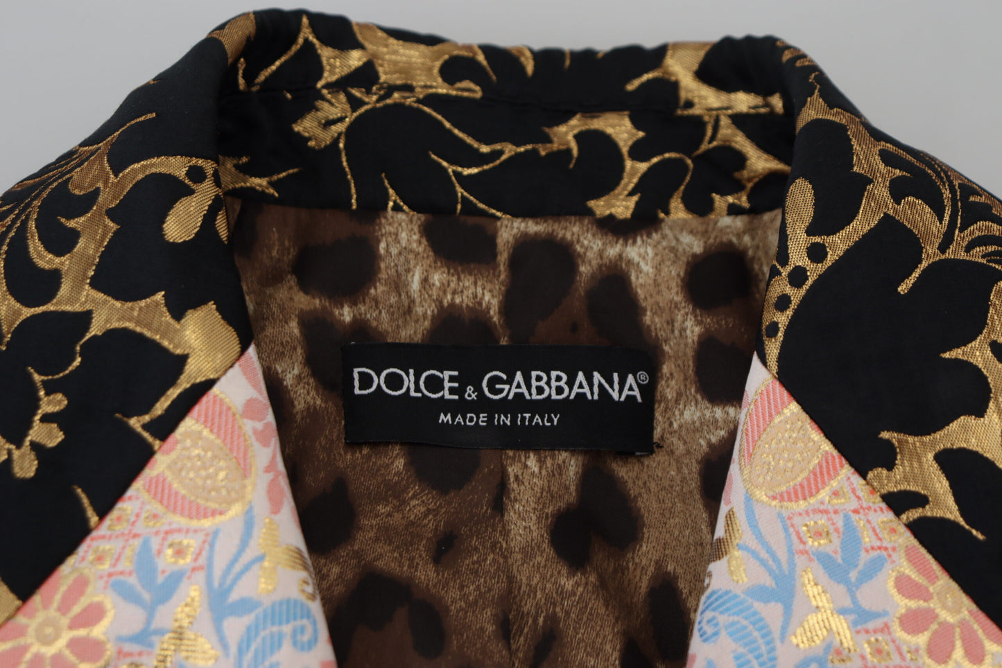 Dolce & Gabbana Multicolor Double Breasted Patchwork Jacquard Jacket