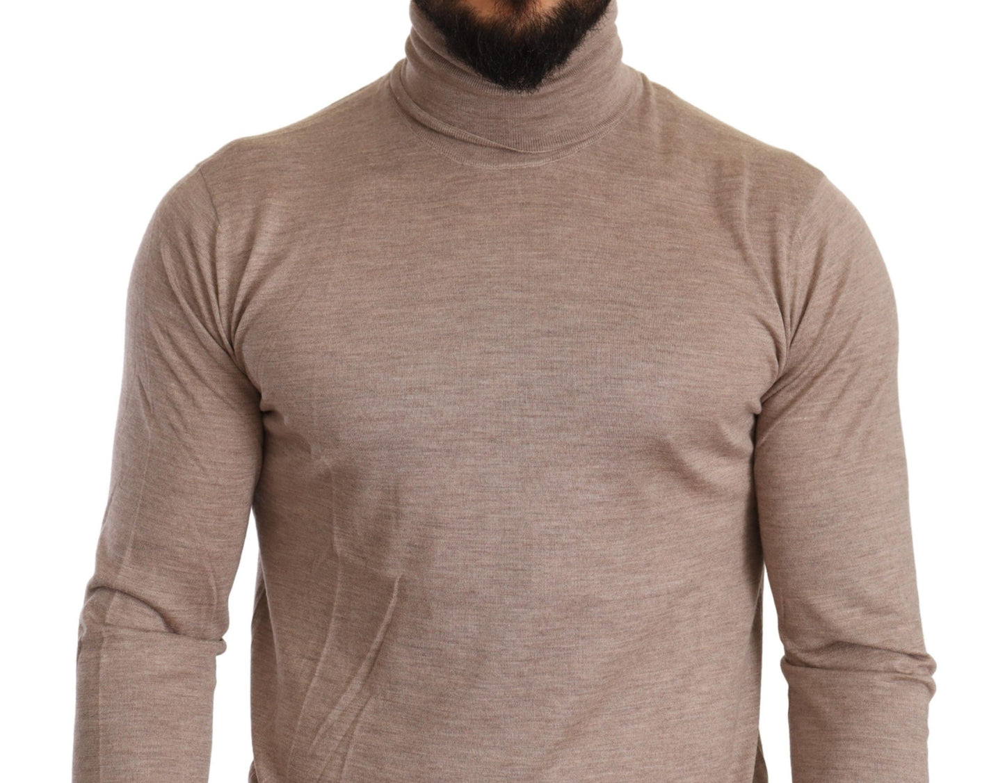 Dolce & Gabbana Beige Cashmere Turtleneck Pullover Sweater