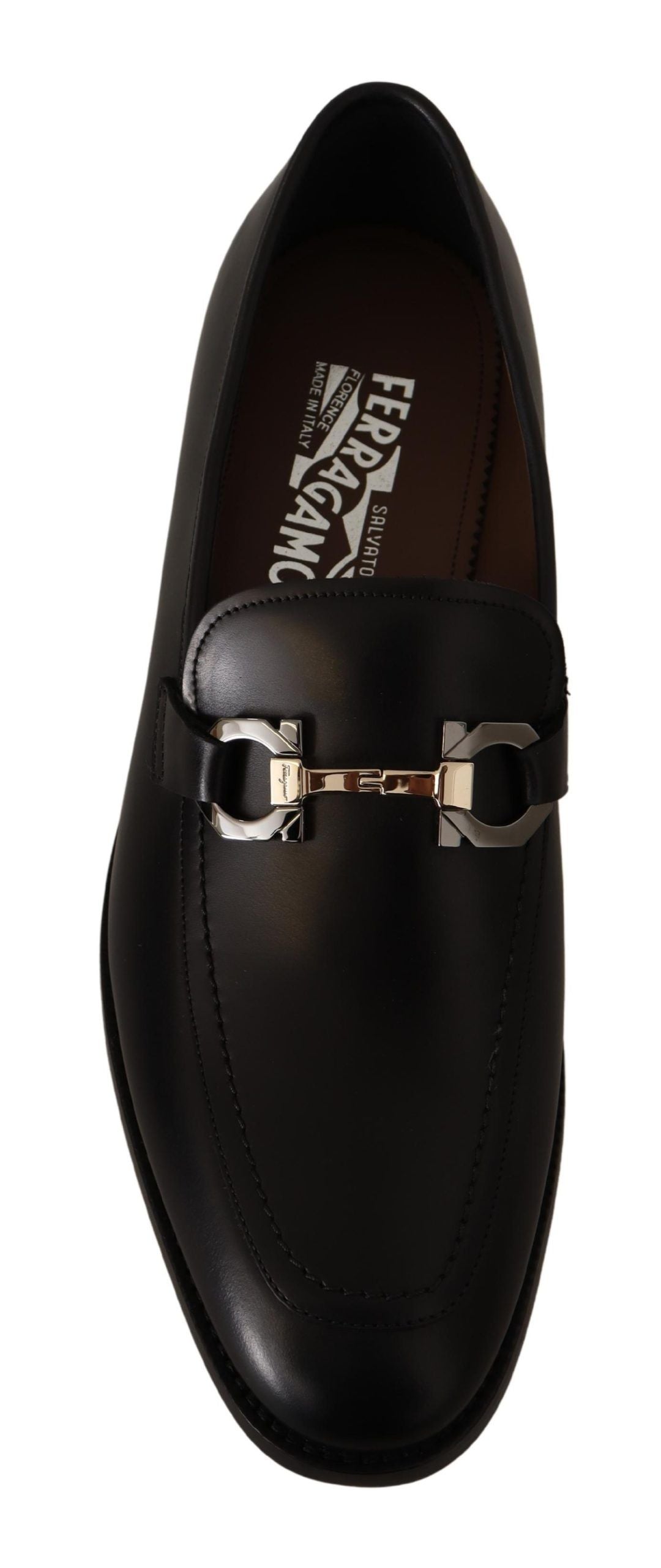 Salvatore Ferragamo Black Calf Leather Moccasin Formal Shoes