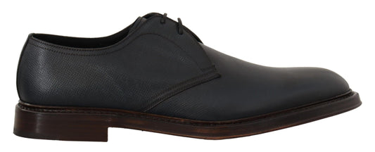 Dolce & Gabbana Blue Leather Derby Formal Shoes