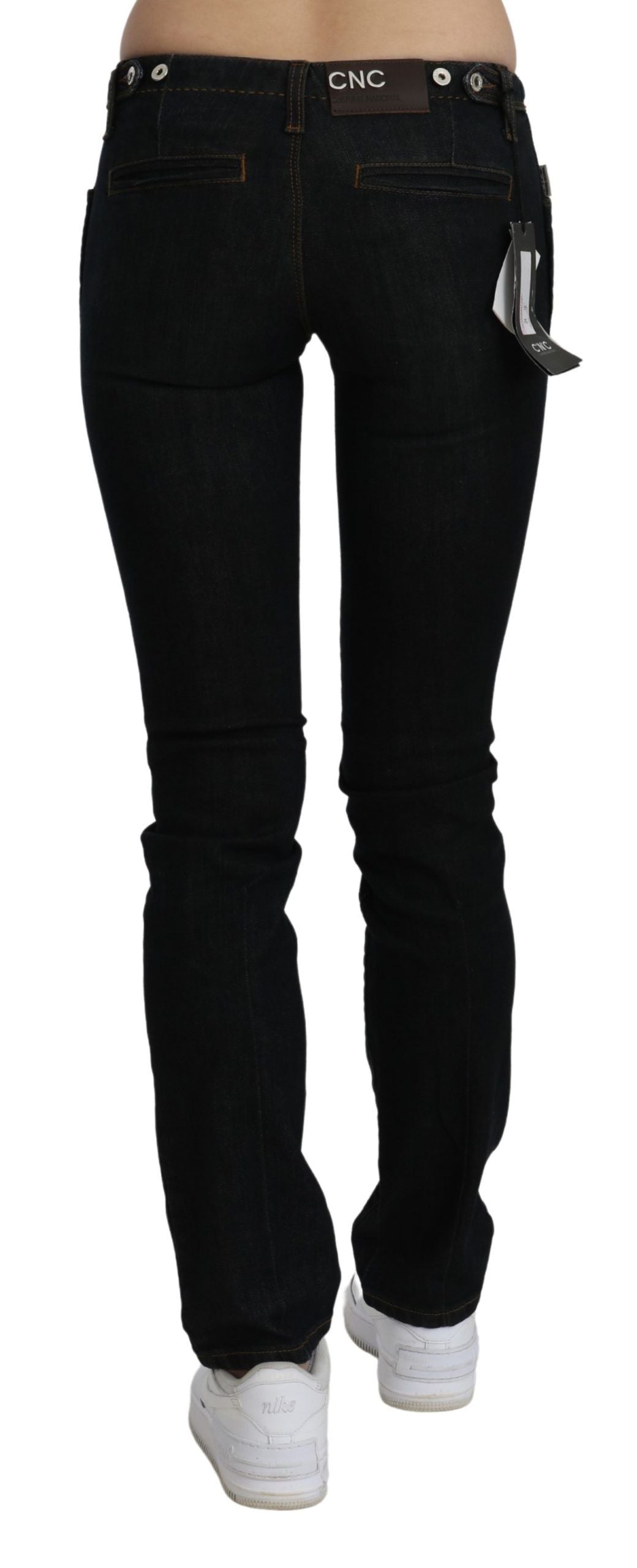 Costume National Black Mid Waist Skinny Denim Cotton Jeans