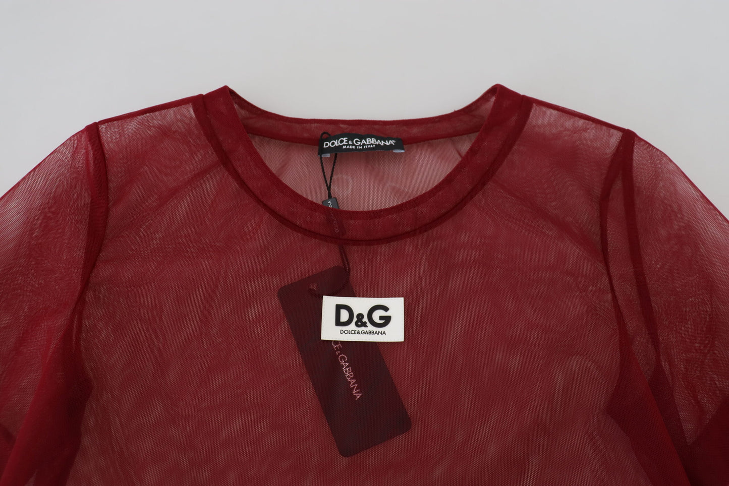 Dolce & Gabbana Maroon Nylon Two Layer Shift Mini Dress