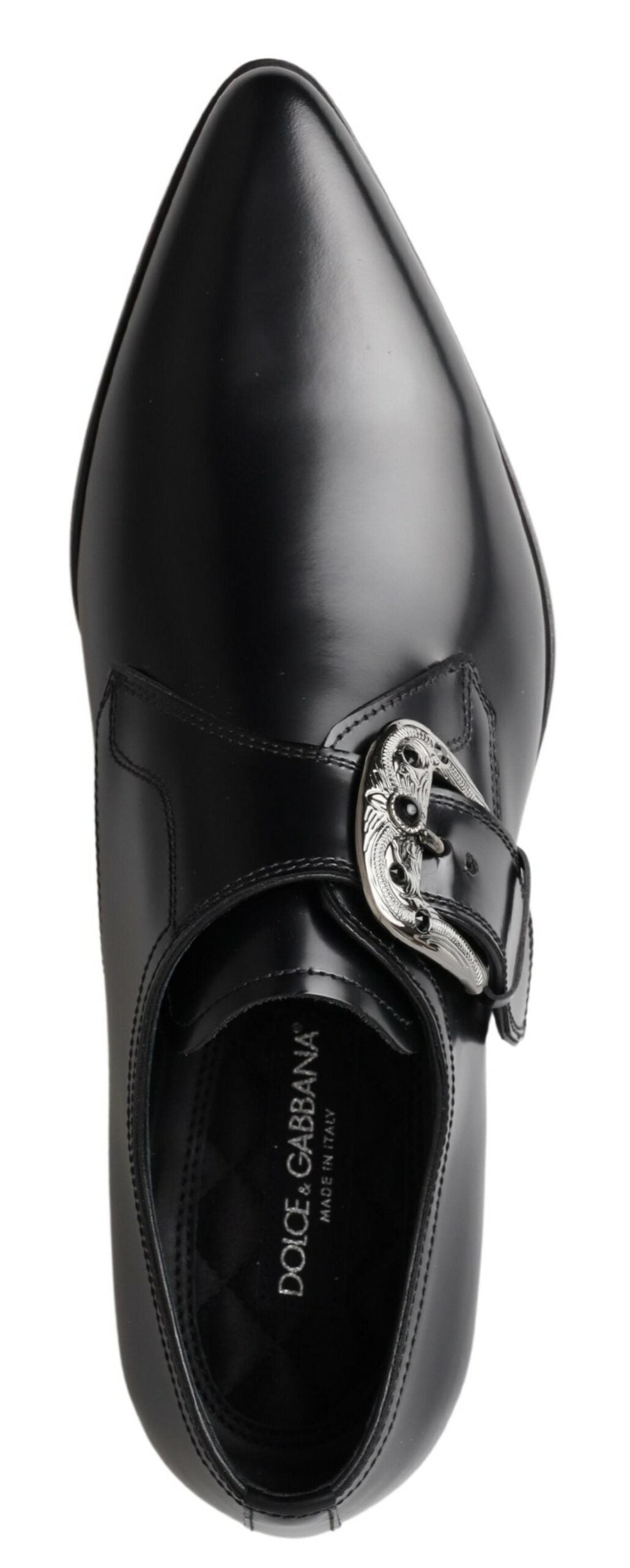 Dolce & Gabbana Black Leather Monk Strap Dress Formal Shoes