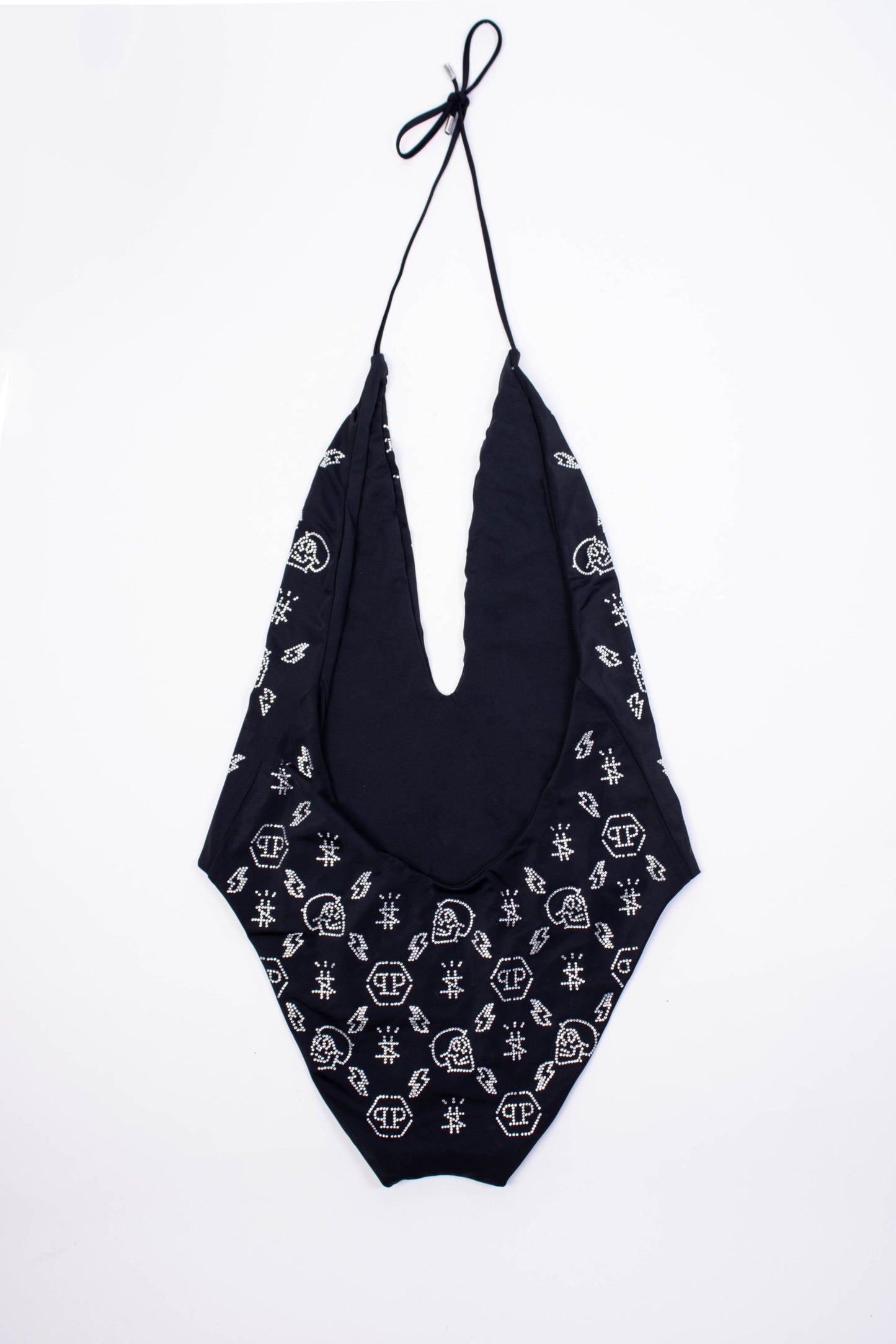 Philipp Plein Crystal One Piece Swimsuit in Black