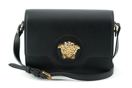 Versace Black Calf Leather Shoulder Bag