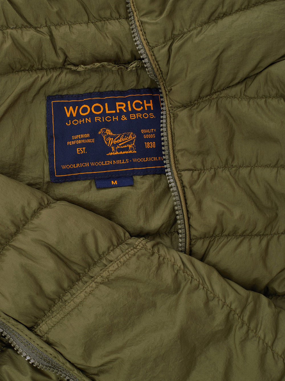 Woolrich Green Quilted Bomber Jacket