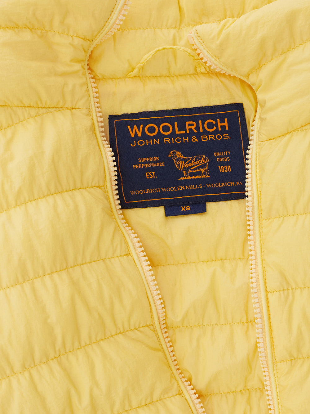 Woolrich Yellow Quilted Bomber Jacket