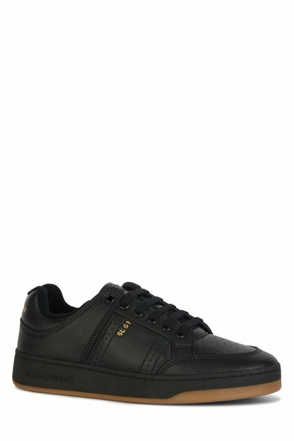 Saint Laurent Black Calf Leather Low Top Sneakers