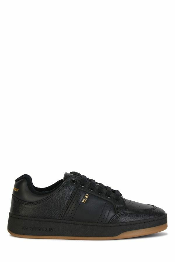 Saint Laurent Black Calf Leather Low Top Sneakers