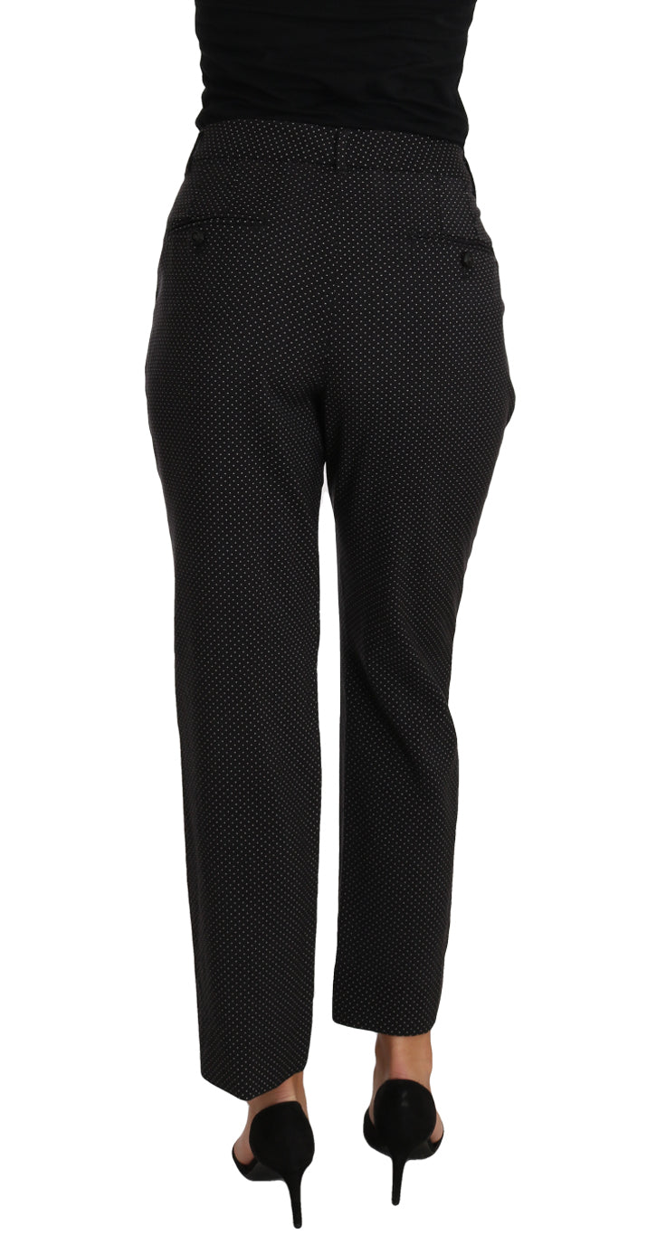 Dolce & Gabbana Black Lace Up Riding Cropped Trouser Pants