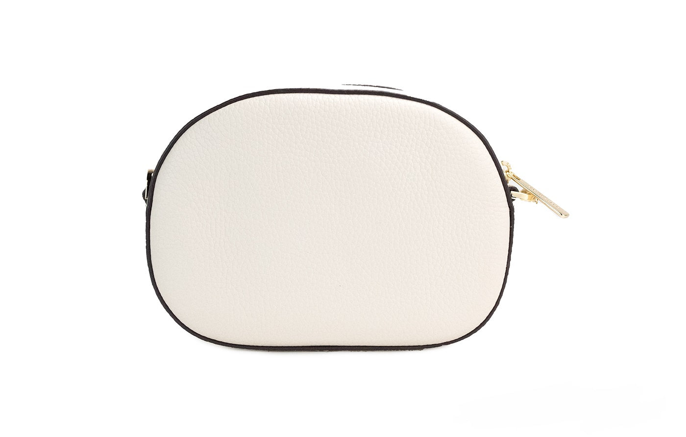 Michael Kors Jet Set Glam Light Cream Leather Oval Crossbody Bag Purse