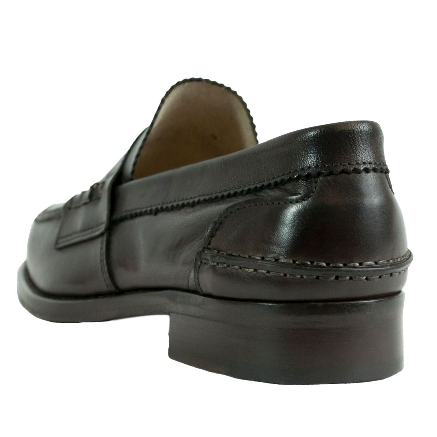 Saxone of Scotland Dark Brown Leather Mens Loafers Shoes