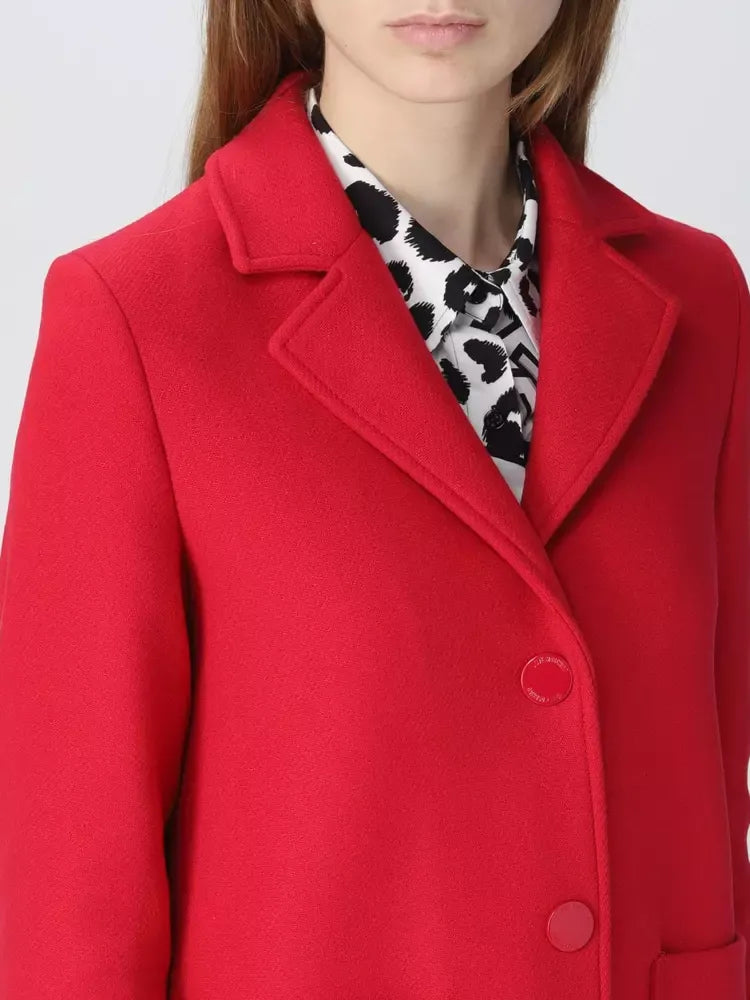 Love Moschino Red Wool Jackets & Coat