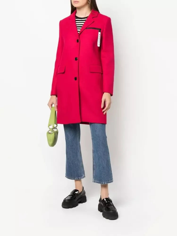 Love Moschino Red Wool Jackets & Coat