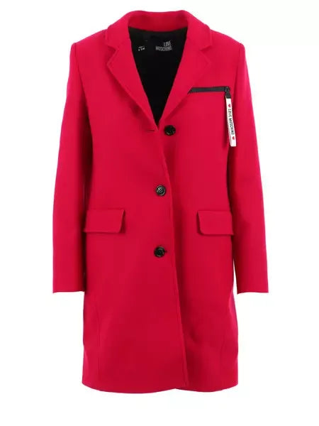 Love Moschino Red Wool Jackets & Coat