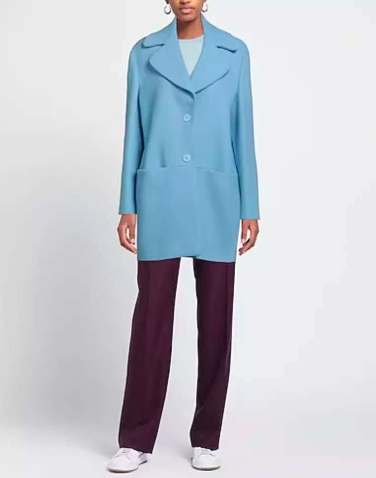 Love Moschino Light Blue Wool Jackets & Coat