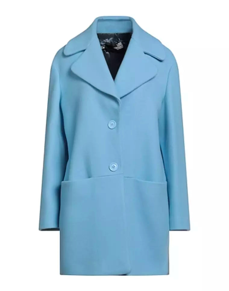 Love Moschino Light Blue Wool Jackets & Coat