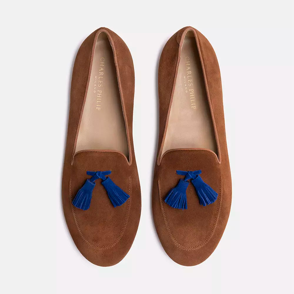 Charles Philip Brown Leather Flat Shoe