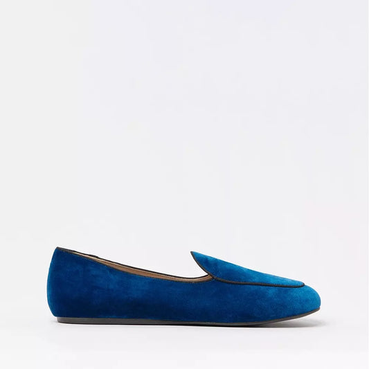 Charles Philip Blue Leather Flat Shoe