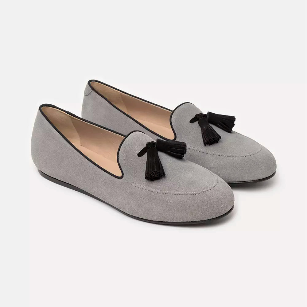 Charles Philip Gray Leather Flat Shoe