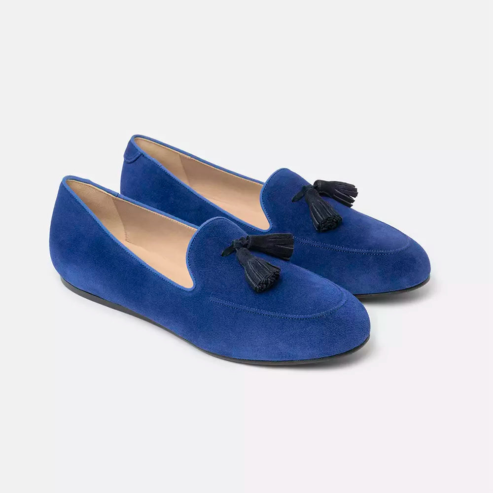 Charles Philip Blue Flat Shoe