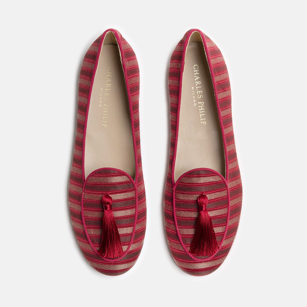 Charles Philip Red Flat Shoe