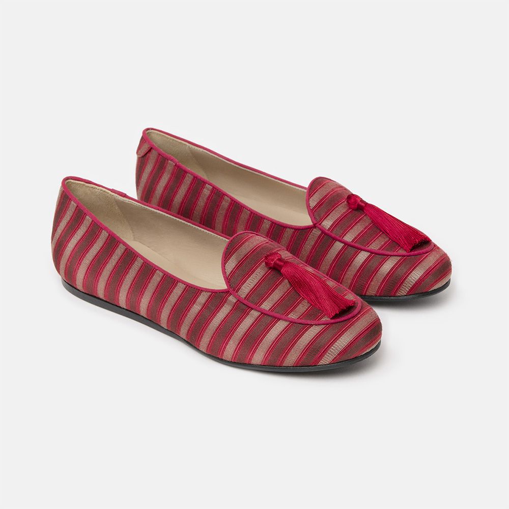 Charles Philip Red Flat Shoe