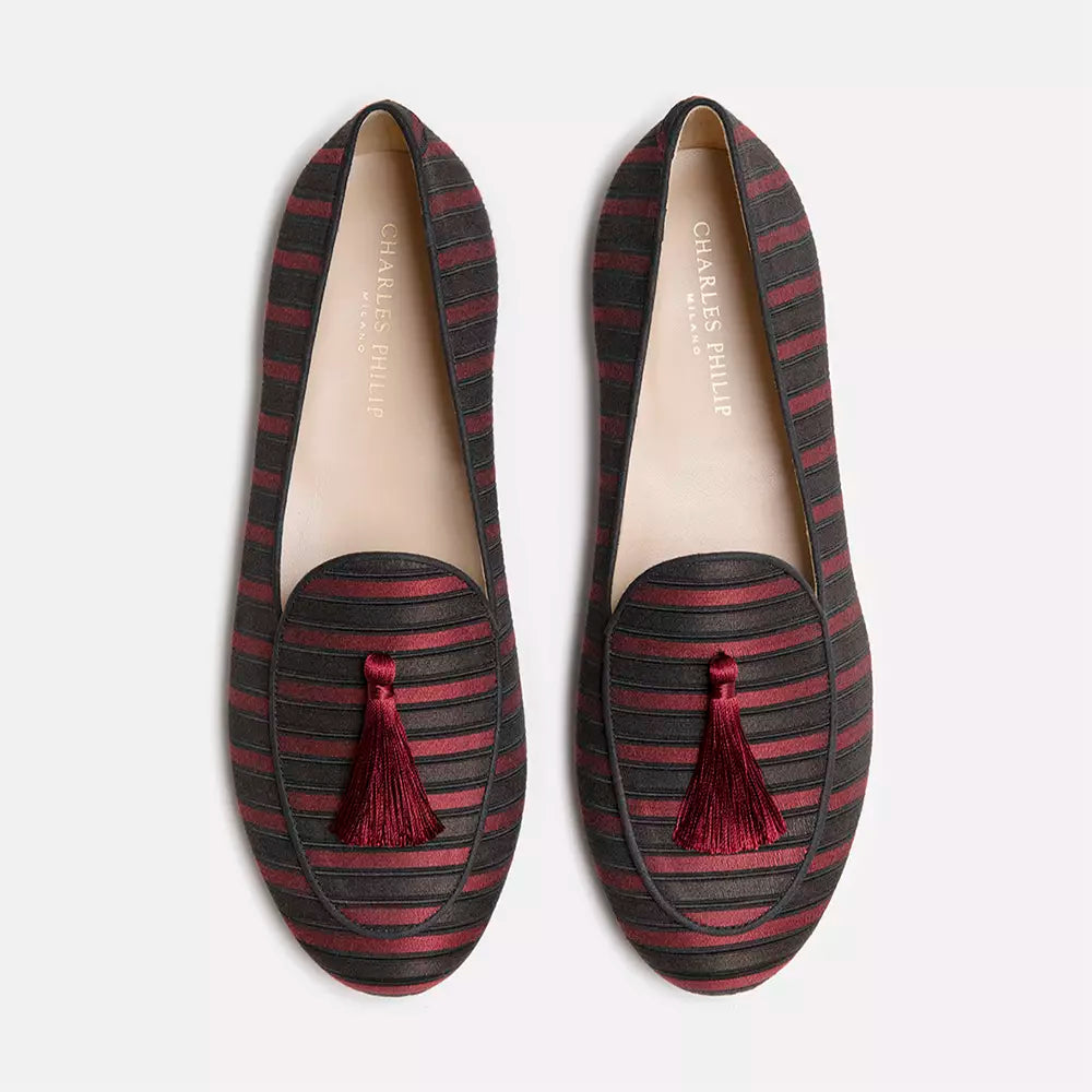 Charles Philip Red Silk Moccasin