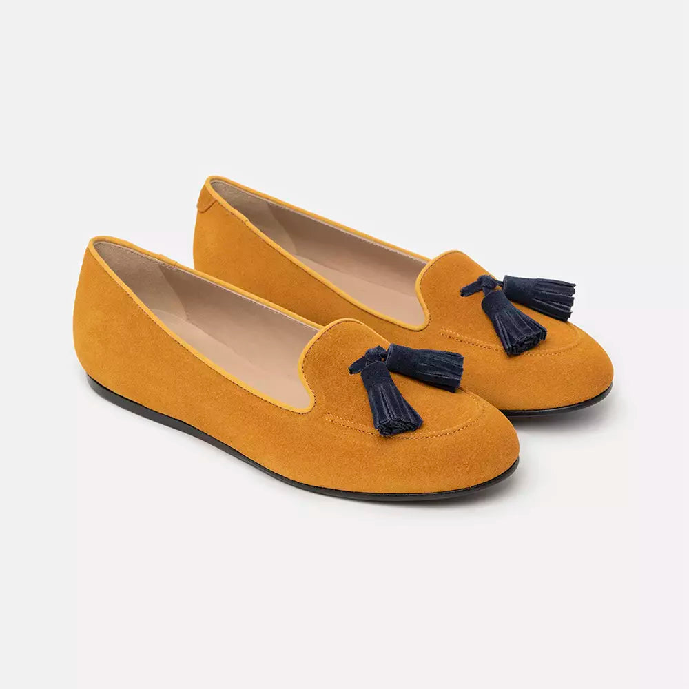 Charles Philip Yellow Flat Shoe