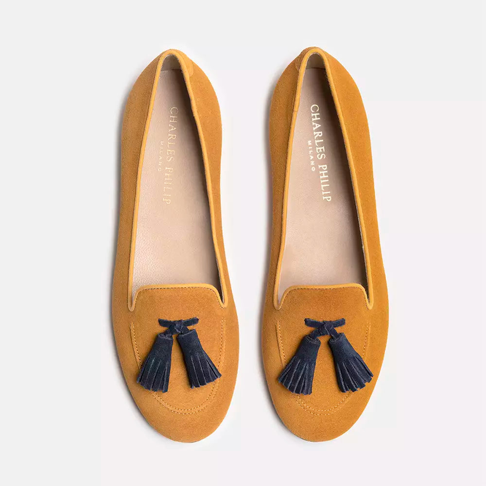 Charles Philip Yellow Flat Shoe