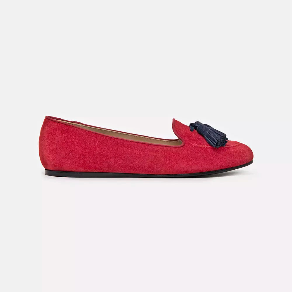 Charles Philip Red Flat Shoe